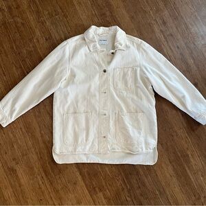 Old Navy Ecru Denim Chore Barn Jacket Shirt, Sz L